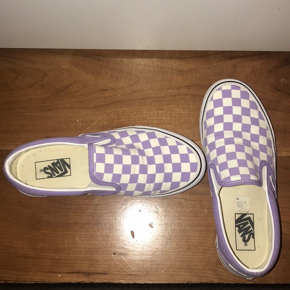 lavender checkered vans